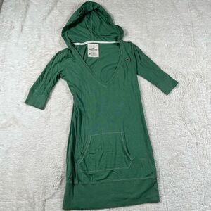 Vintage Y2K Hollister Lightweight V Neck Hoodie 1/2 Sleeve Sweatshirt
